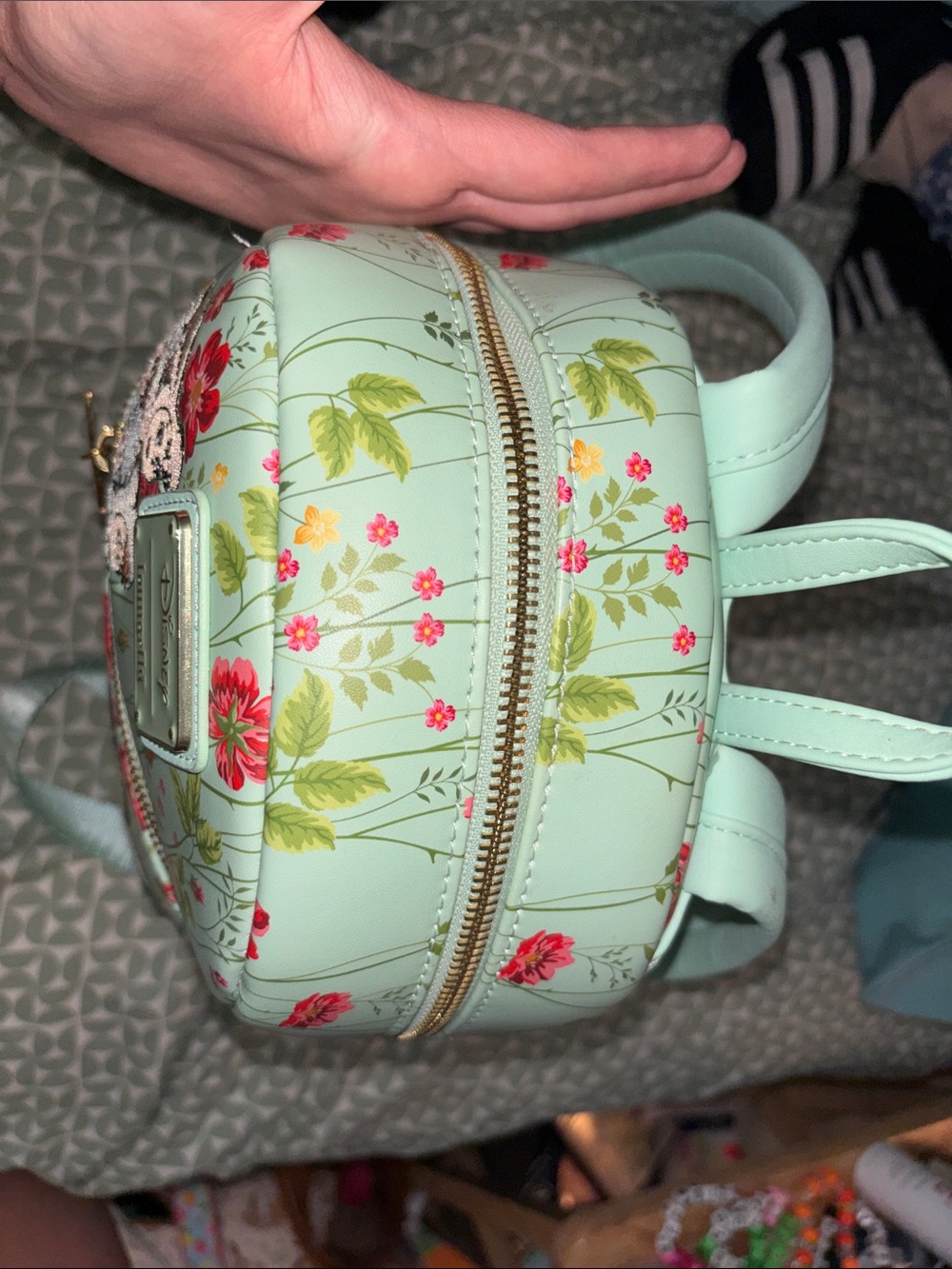 Disney Tinker Bell Floral Mini Backpack - READ DESC *BROKEN /BUSTED TOP ZIPPER* - Picture 16 of 16